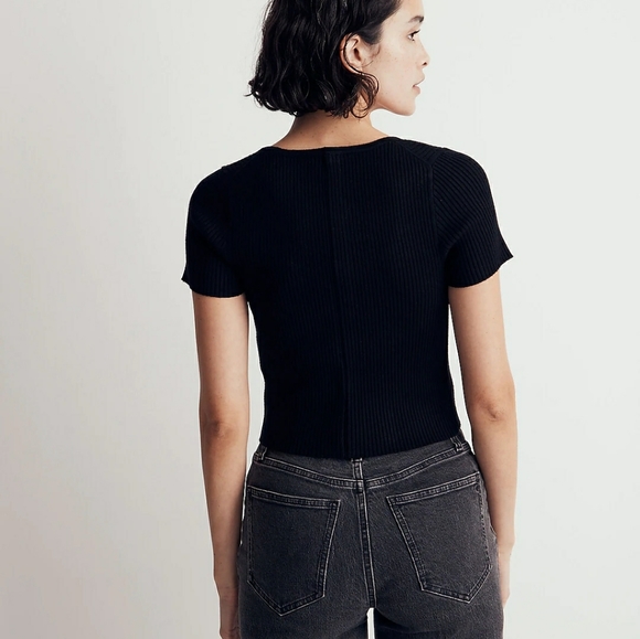 Madewell squre-neck cropped sweater tee - Picture 4 of 4
